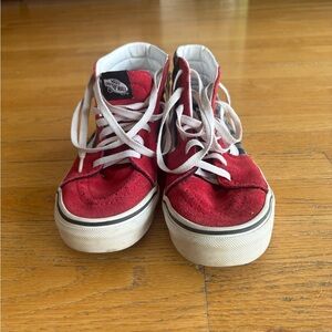 Vans Kids Red and White High-Top Sneakers